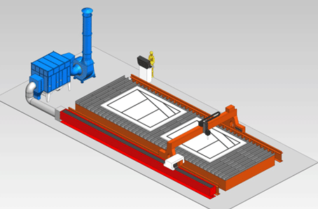 等離子切割平臺吹吸式凈化除塵系統(圖2)